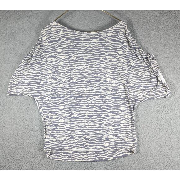 Juicy Couture Tops - Juicy Couture Blouse Womens Size Medium Grey Blue Zebra Pattern Oversized Sleeve